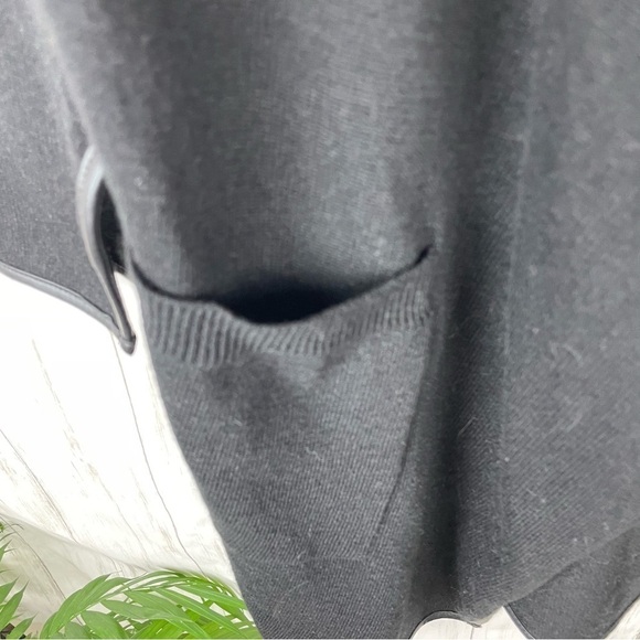 Zero Degrees Celsius black with faux leather trim asymmetrical cardigan - Picture 6 of 9